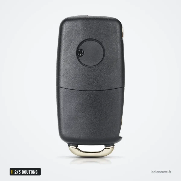 Coque de clé pliante 2/3 boutons pour Volkswagen Golf, Passat, sans lame - dos de la clé, surface lisse sans bouton