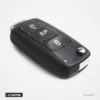 Coque de clé pliante 2/3 boutons pour Volkswagen Golf, Polo, Jetta, Tiguan - coque à boutons, vue de face, lame cachée