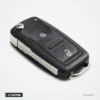 Coque de clé pliante 2/3 boutons pour Volkswagen Golf, Polo, Jetta, Tiguan - coque fermée, lame rentrée, vue de dos