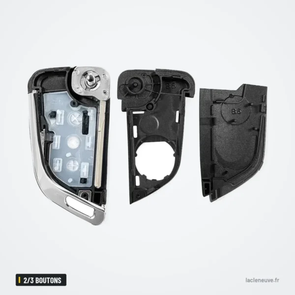 Coque de clé pliante 2/3 boutons pour Volkswagen Polo, Golf, Passat, Jetta - coque ouverte, pièces internes séparées