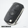 Coque de clé pliante 2 à 4 boutons pour Audi A3, A4, S4, lame vierge incluse - coque pliée, vue de profil, anneau visible