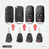 Coque de clé pliante 2 à 4 boutons pour Chrysler Sebring, Dodge Avenger - comparaison de quatre modèles avant transformation