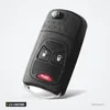 Coque de clé pliante 2 à 4 boutons pour Chrysler Sebring, Dodge Avenger - vue de face, bouton alarme rouge visible