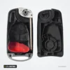 Coque de clé pliante 2 à 4 boutons pour Chrysler Sebring, Dodge Avenger - coque ouverte, mécanisme et pile visibles