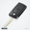Coque de clé pliante 2 à 4 boutons pour Citroën C3, C4, C5, Peugeot 407 - coque dépliée, lame sortie