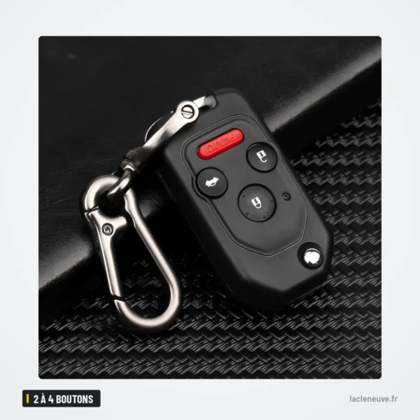 Coque de clé pliante 2 à 4 boutons pour Honda Accord, Civic, CR-V, Pilot - clé accrochée à un porte-clés