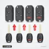 Coque de clé pliante 2 à 4 boutons pour Honda Accord, Civic, CR-V, Pilot - transformation en quatre étapes avec flèches