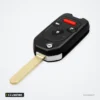 Coque de clé pliante 2 à 4 boutons pour Honda Civic, Accord, CR-V, Jazz - vue de face, quatre boutons dont panique
