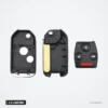 Coque de clé pliante 2 à 4 boutons pour Honda Civic, Accord, CR-V, Jazz - coque démontée, boutons séparés