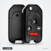 Coque de clé pliante 2 à 4 boutons pour Honda Civic, Accord, CR-V, Jazz - coque ouverte montrant boutons et bouton panique