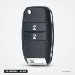 Coque de clé pliante 2 à 4 boutons pour Kia K3, K5, lame HY18 - lame sortie, deux boutons verrouillage