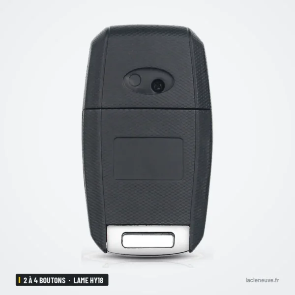 Coque de clé pliante 2 à 4 boutons pour Kia K3, K5, lame HY18 - vue arrière, bouton unique