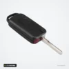 Coque de clé pliante 2 à 4 boutons pour Mercedes-Benz W124, W202, W210, W211 - lame dépliée, vue de face avec biseau rouge