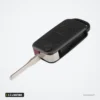 Coque de clé pliante 2 à 4 boutons pour Mercedes-Benz W124, W202, W210, W211 - lame dépliée, vue de trois quarts