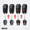 Coque de clé pliante 2 à 4 boutons pour Nissan Sentra, Altima, Versa - huit modèles comparés, lames et boutons différents