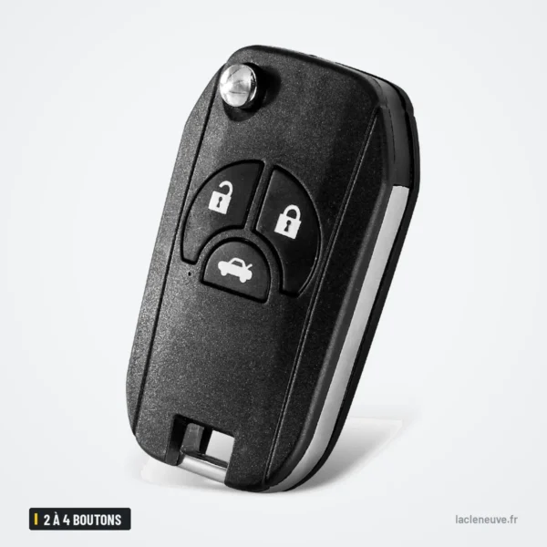 Coque de clé pliante 2 à 4 boutons pour Nissan Sentra, Altima, Versa, Maxima - deux boutons, lame repliée