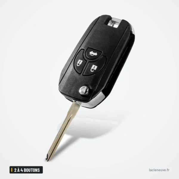 Coque de clé pliante 2 à 4 boutons pour Nissan Sentra, Altima, Versa, Maxima - trois boutons, lame dépliée