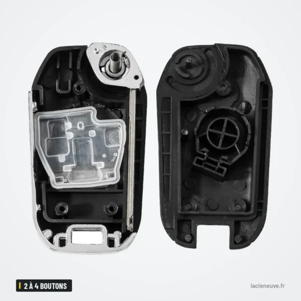 Coque de clé pliante 2 à 4 boutons pour Nissan Sentra, Altima, Versa, Maxima - coque ouverte, compartiment intérieur visible