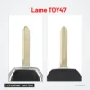 Coque de clé pliante 2 à 4 boutons pour Toyota Camry, Rav4, Corolla, lame TOY43 - deux lames comparées côte à côte