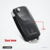 Coque de clé pliante 2 à 4 boutons pour Volkswagen Golf, Bora, Passat, Polo - clé pliée vue de profil, bouton lumineux