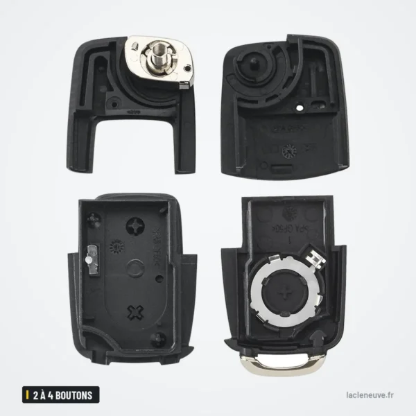 Coque de clé pliante 2 à 4 boutons pour Volkswagen Golf, Bora, Passat, Polo - coque démontée en quatre éléments
