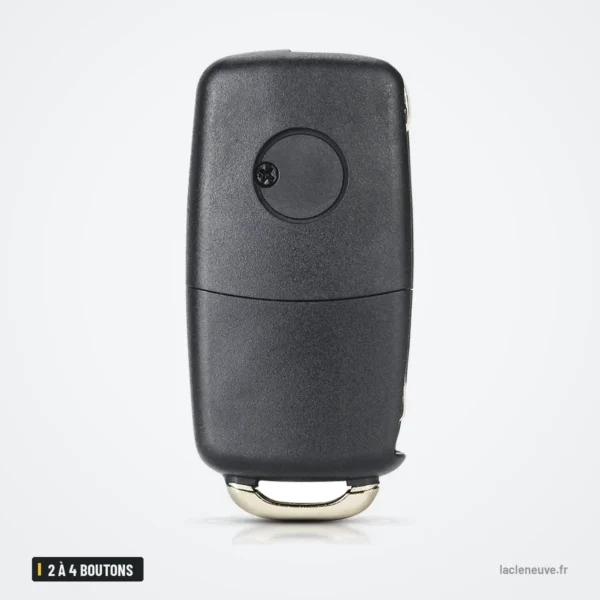 Coque de clé pliante 2 à 4 boutons pour Volkswagen Golf, Bora, Passat, Polo - dos de la coque, uni