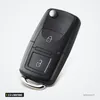 Coque de clé pliante 2 à 4 boutons pour Volkswagen Golf, Passat, Polo, Bora - vue de face, lame repliée dans le manche