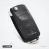Coque de clé pliante 2 à 4 boutons pour Volkswagen Golf, Polo, Passat, Seat Leon - vue de profil, trois boutons alignés