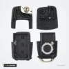 Coque de clé pliante 2 à 4 boutons pour Volkswagen Golf, Polo, Passat, Seat Leon - coque démontée en quatre pièces séparées