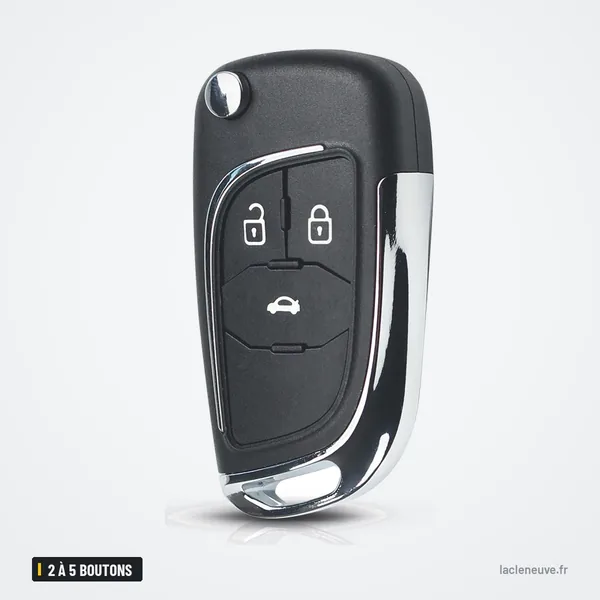 Coque de clé pliante 2 à 5 boutons pour Chevrolet Camaro, Opel Insignia, Astra - vue de dos, deux boutons