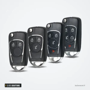 Coque de clé pliante 2 à 5 boutons pour Chevrolet Cruze, Opel Insignia - quatre versions, nombre de boutons différent