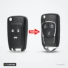 Coque de clé pliante 2 à 5 boutons pour Chevrolet Cruze, Opel Insignia - comparaison avant et après transformation