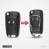 Coque de clé pliante 2 à 5 boutons pour Chevrolet Cruze, Opel Insignia - comparaison avant et après, bouton ajouté