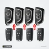 Coque de clé pliante 2 à 5 boutons pour Chevrolet Lova, Aveo, Opel Insignia - comparaison avant et après, quatre versions