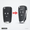 Coque de clé pliante 2 à 5 boutons pour Chevrolet Lova, Aveo, Opel Insignia - transformation en coque chromée, trois boutons