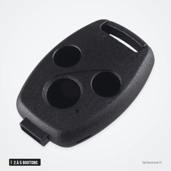 Coque de clé pliante 2 à 5 boutons pour Honda Accord, Civic, CR-V, Pilot - coque à trois boutons ronds, vue de face