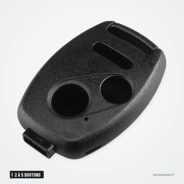 Coque de clé pliante 2 à 5 boutons pour Honda Accord, Civic, CR-V, Pilot - coque à deux boutons ovales, vue de face