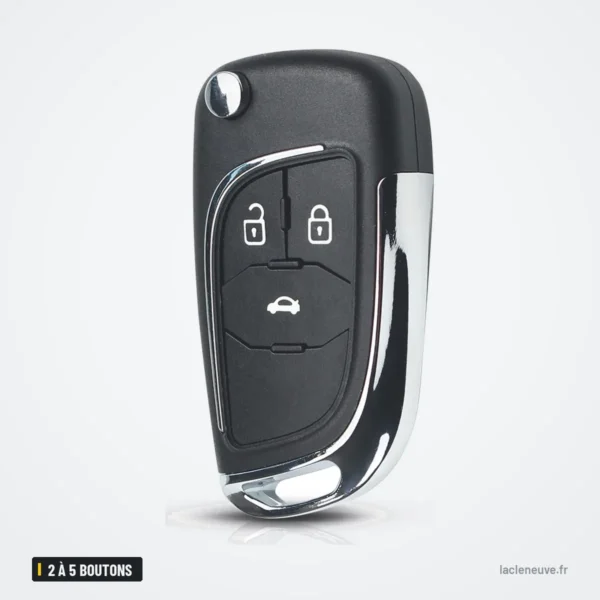 Coque de clé pliante 2 à 5 boutons pour Opel Insignia, Astra, Chevrolet Cruze - clé pliée debout, deux boutons