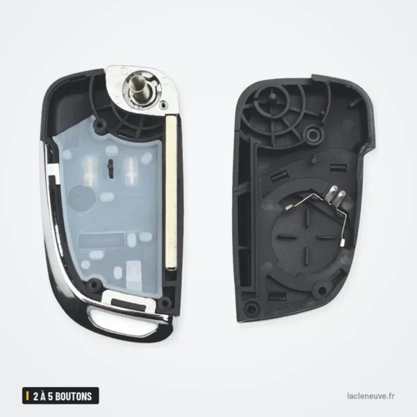 Coque de clé pliante 2 à 5 boutons pour Opel Insignia, Astra - coque ouverte en deux parties, clavier visible