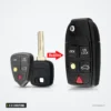 Coque de clé pliante 2 à 5 boutons pour Volvo S60, S80, V70, XC90 - comparaison avant et après transformation