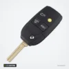 Coque de clé pliante 2 à 5 boutons pour Volvo S60, S80, V70, XC90 - vue de trois quarts, boutons visibles