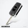 Coque de clé pliante 2 boutons pour Mazda 2, 3, 6, lame MAZ24 - vue de profil, lame repliée