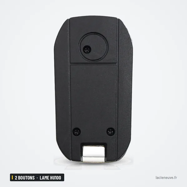 Coque de clé pliante 2 boutons pour Opel Corsa, Combo, Tigra, lame HU100 - dos de la coque, sans lame