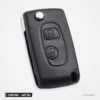 Coque de clé pliante 2 boutons pour Peugeot 206, 307, Citroën Saxo, lame VA2 - coque pliante fermée, lame rentrée
