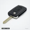 Coque de clé pliante 2 boutons pour Peugeot 206, 307, Citroën Saxo, lame VA2 - coque pliante, lame dépliée en diagonale