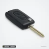 Coque de clé pliante 2 boutons pour Peugeot 206, 307, Citroën Saxo, lame VA2 - coque pliante, lame dépliée vue de profil