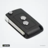 Coque de clé pliante 2 boutons pour Peugeot 207, 307, Citroën C2, C3 - vue de face, deux boutons ovales