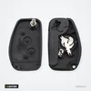 Coque de clé pliante 2 boutons pour Renault Clio, Mégane, Scenic - coque ouverte, deux moitiés avec mécanisme et ressort