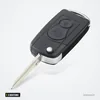 Coque de clé pliante 2 boutons pour Ssangyong Actyon, Kyron - lame partiellement déployée, vue de face