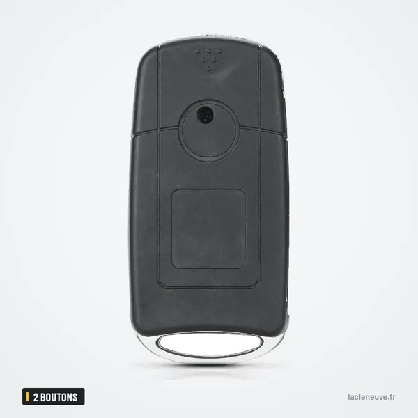 Coque de clé pliante 2 boutons pour Ssangyong Actyon, Kyron - dos de la coque, uni